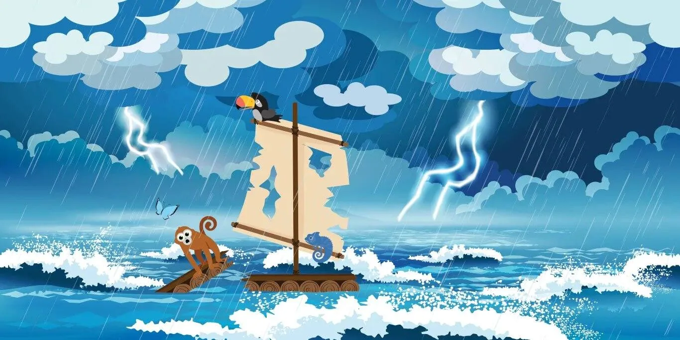 Storybook interior illustration – adventure scene